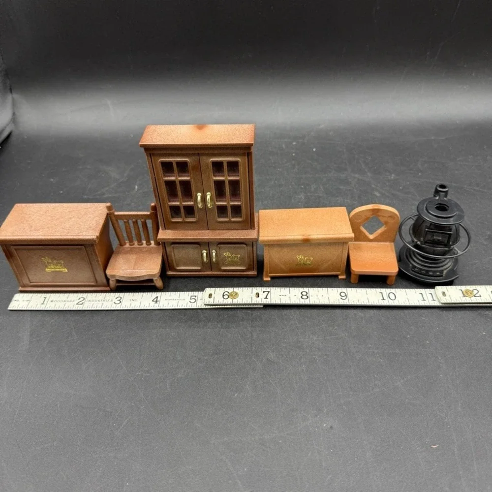 Vintage Tonka Maple Town School Furniture Set Brown Plastic Cottagecore